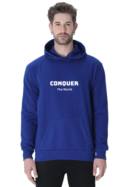 Conquer the world printed hoodies