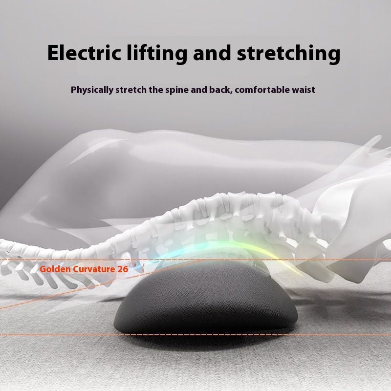 Electric lifting and stretching device with a spine model on a gray background