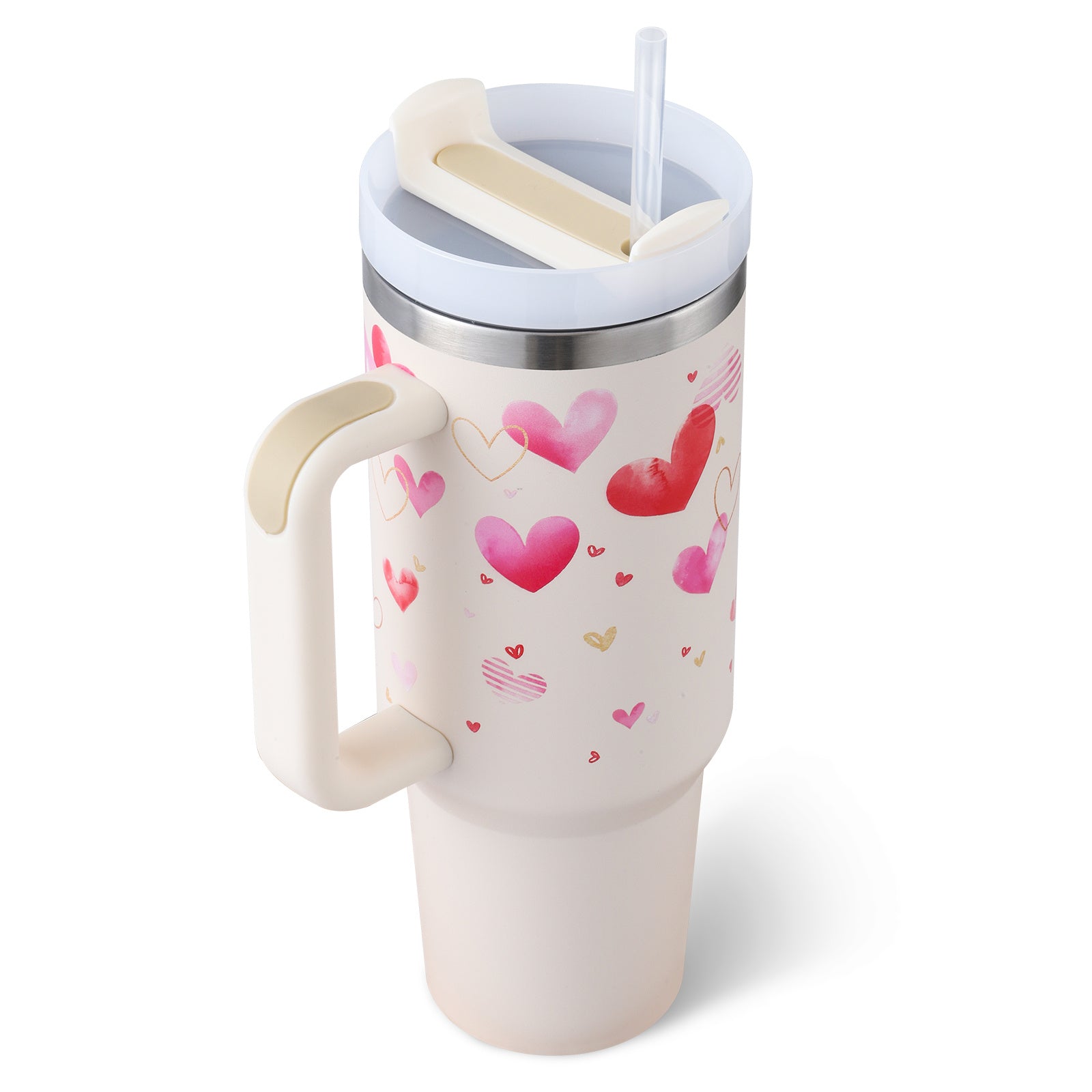 Love designer 40 Oz Tumbler With Handle Straw Insulated for valentine gifts