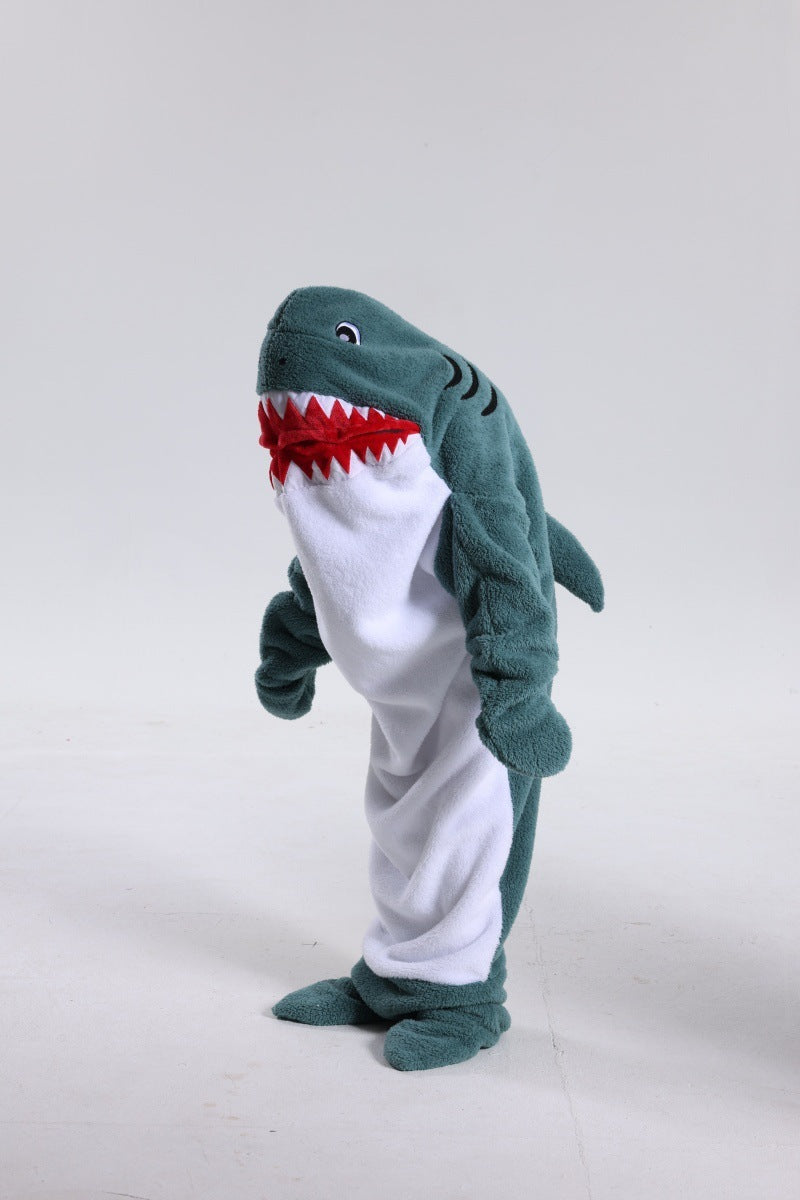 Dolphin & Shark Hooded Blanket – Soft Plush Sleeping Bag for Kids & Adults