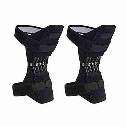 Pair of black knee supports on a white background