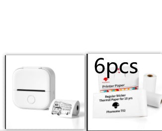 White printer with rolls of paper on a white background