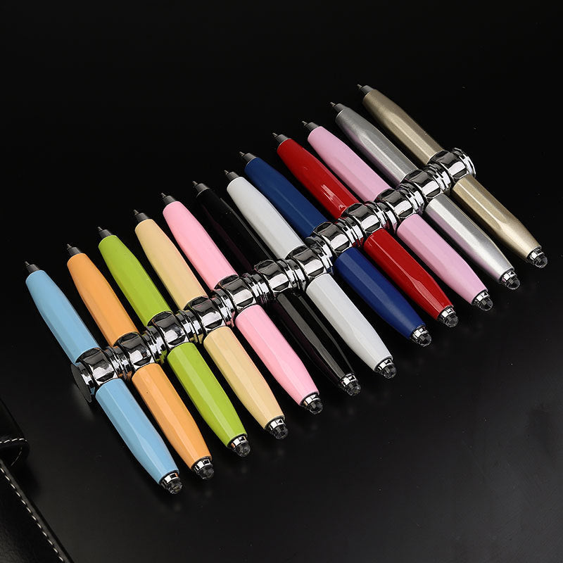 Creative Multi-Function LED Pen | Spinning Decompression Gyro Metal Ballpoint Pen for Office & School