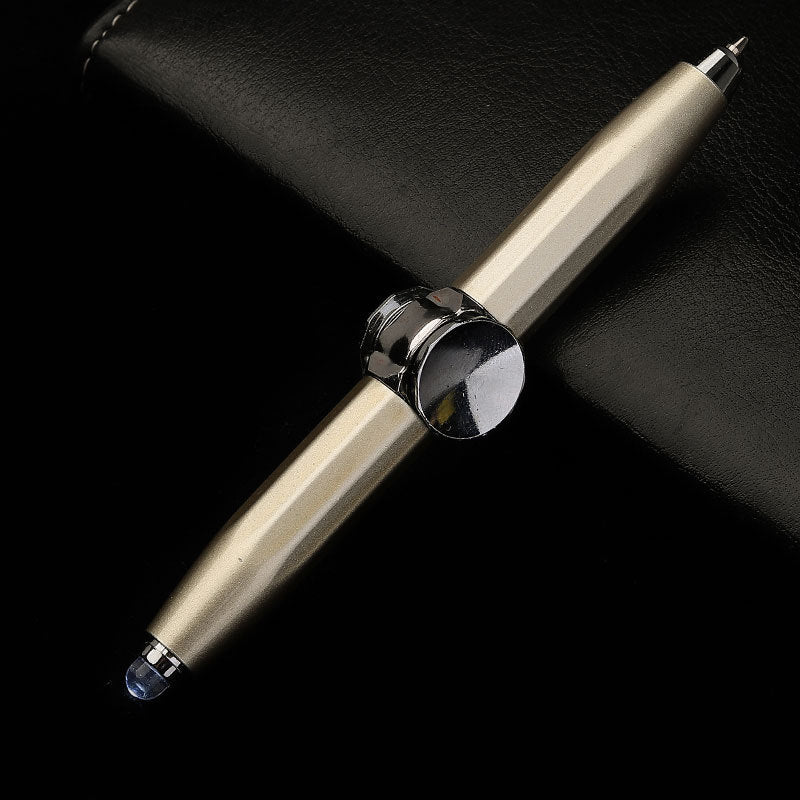 Creative Multi-Function LED Pen | Spinning Decompression Gyro Metal Ballpoint Pen for Office & School