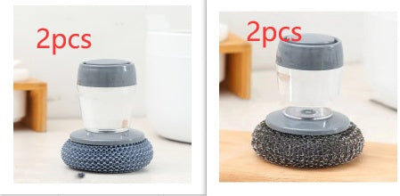 Two cleaning brushes with scrubber heads on a white background