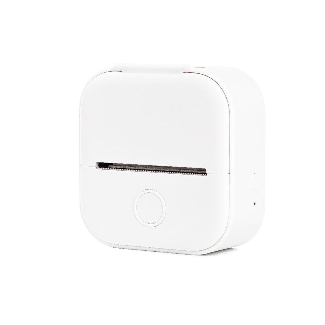 White electronic device with a black component on a white background