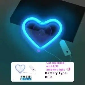 Triangle Window Neon Light Car Decoration Heart Light