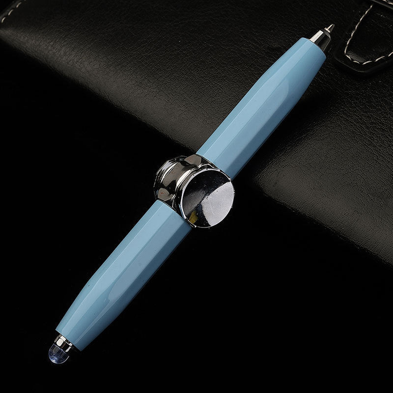 Creative Multi-Function LED Pen | Spinning Decompression Gyro Metal Ballpoint Pen for Office & School