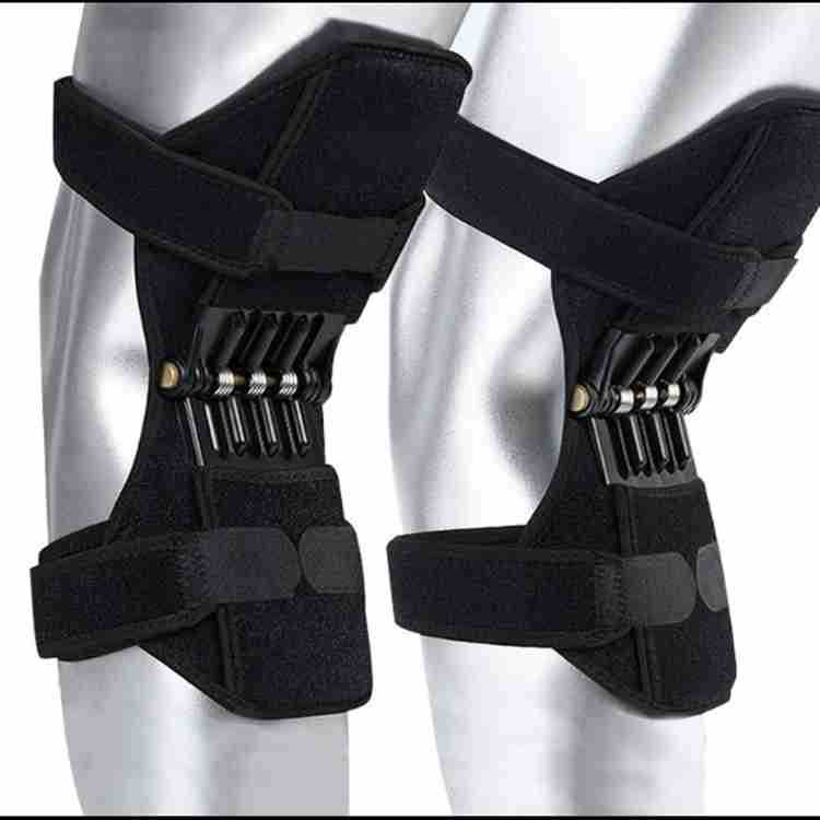 Black knee brace on a white background