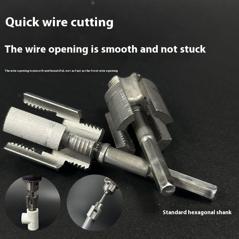 Two silver-colored wire openers with a text overlay that reads 'Powder Metallurgy Forging Rugged'.